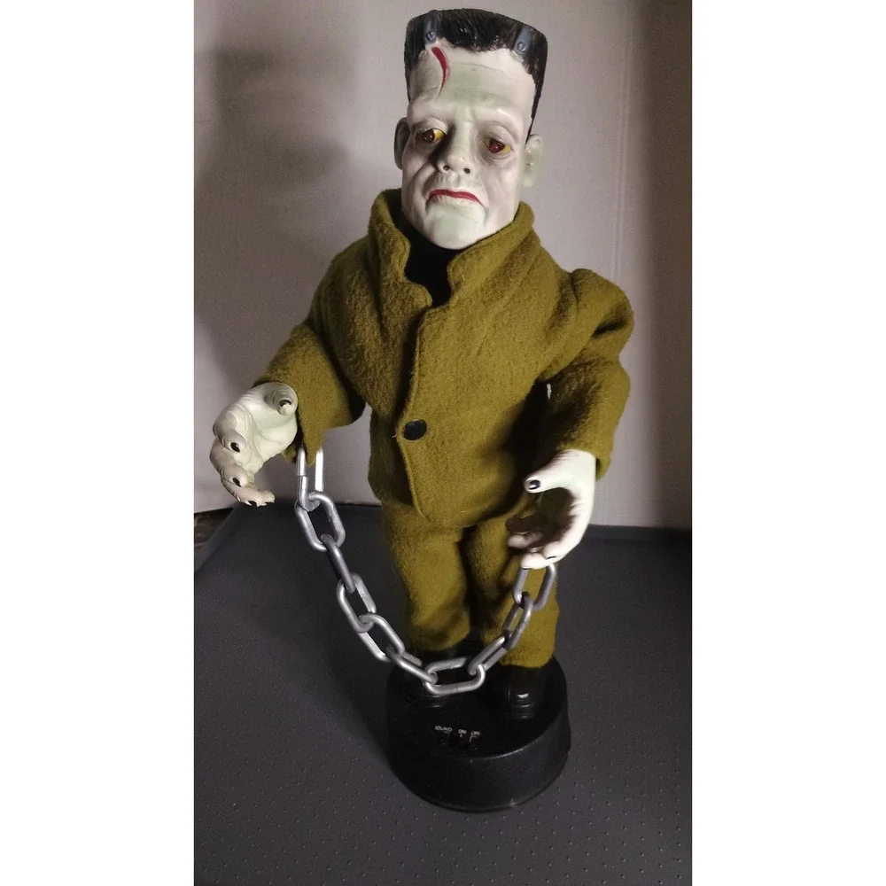 Rare Vintage Frankenstein Animated Figure 17in Green Glowing Eyes Sound